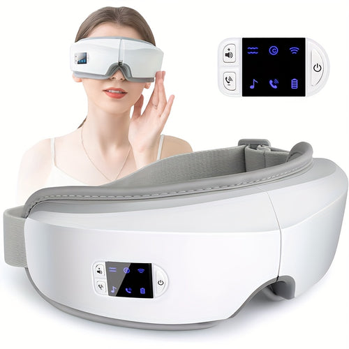 4D Intelligent Eye Massager - Portable, Pneumatic & Vibration Massage, Hot Compress, Music, Multiple Modes