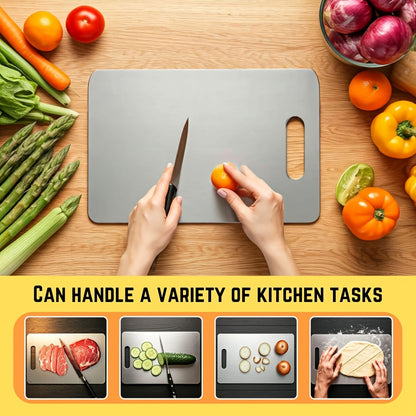 3pcs Premium Stainless Steel Cutting Board Set- Durable, Easy to Clean, Kitchen Ready, Space-Saving, Rust-Resistant, and BPA-Free, Safe for Food Preparation