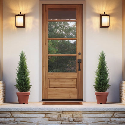 Outdoor Artificial Topiary Cedar Tree - 1pc/2pcs Fake UV Rated Potted Plants - 3/4/5FT Faux Pine Bushes And Shrubs For Front Porch Home Office Decor