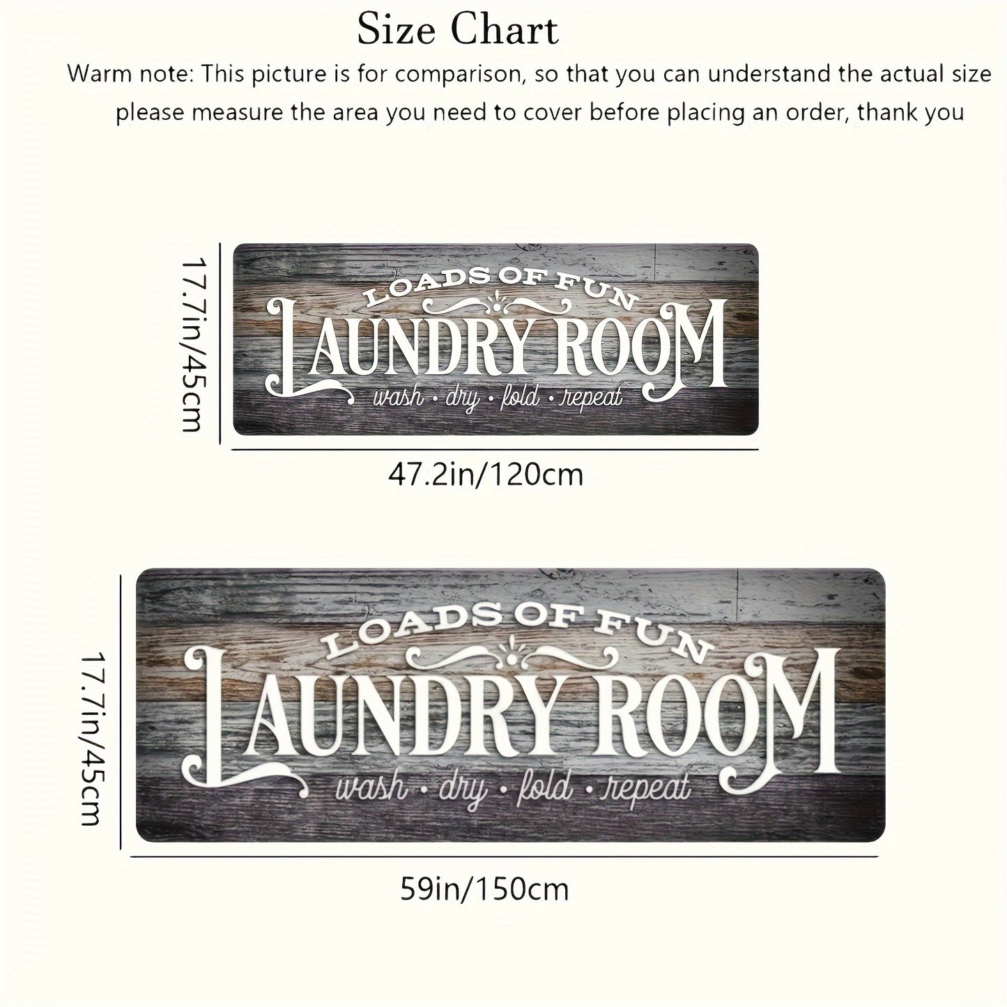 Non-Slip Laundry Room Mat- Heavy Duty Washable Rubber Backing Carpet, Dark Brown/Gray Wood Grain Design, Suitable for Laundry Room, Kitchen, Bathroom- Easy to Clean Home Carpet, Rustic Style, Durable Structure, Practical Home Item