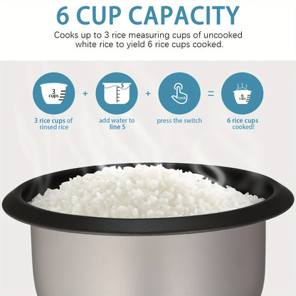 A Rice Cooker Featuring a Detachable Nonstick Pot, a Yogurt Maker with an Automatic Keep Warm Setting, And a Generous Capacity of 6 Cups (Cooked) Or 1. 5 Quarts, And 3 Cups (Uncooked). It Operates with a Single Touch And Serves As a Grain Cooker