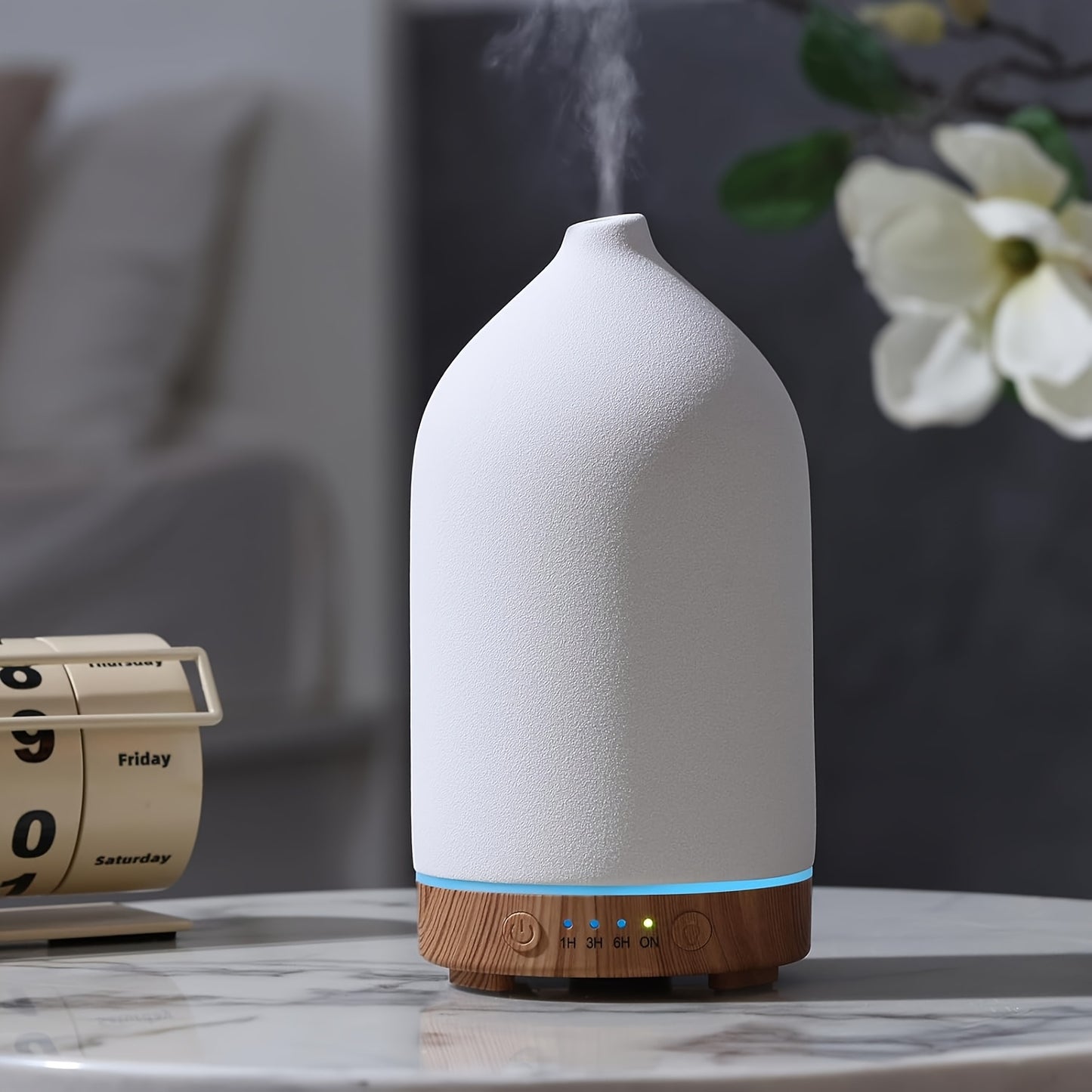 6.76oz Essential Oil Diffuser Featuring 7 Calming Colors, Silent Functionality, Automatic Timer, And Humidifying Feature for Peaceful Sleep