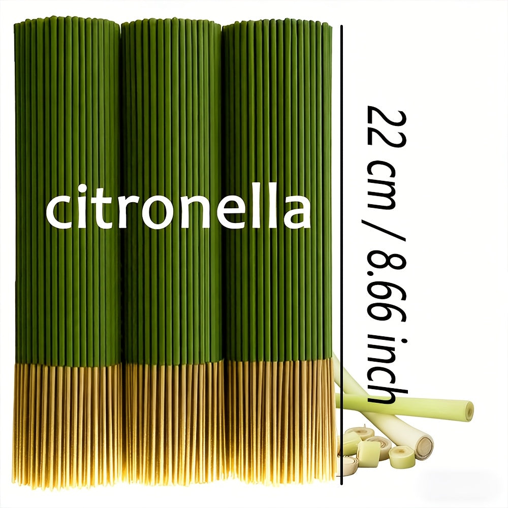 202pcs High-Quality Citronella Incense Sticks, 8.66inch Long, Essential Oil Infused, Aroma Rich & Mellow, Durable Burn, Ideal for Meditation & Yoga