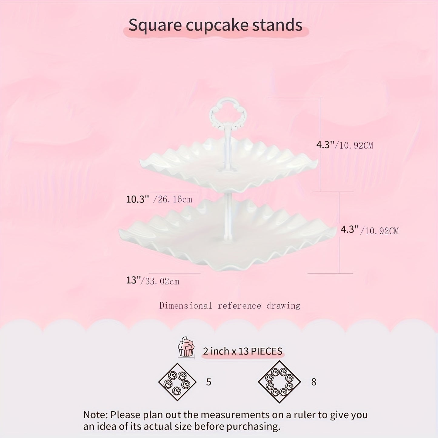 10pcs Cake Stand, Cupcake Stand with 3 Double-layer Cupcake Stands, 3 Three-layer Cupcake Stands, 4 Appetizer Trays, Suitable for Birthdays, Weddings And Other Parties