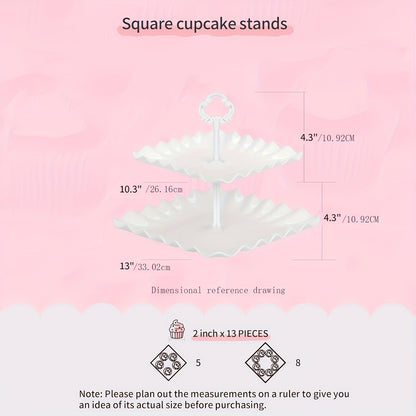 10pcs Cake Stand, Cupcake Stand with 3 Double-layer Cupcake Stands, 3 Three-layer Cupcake Stands, 4 Appetizer Trays, Suitable for Birthdays, Weddings And Other Parties