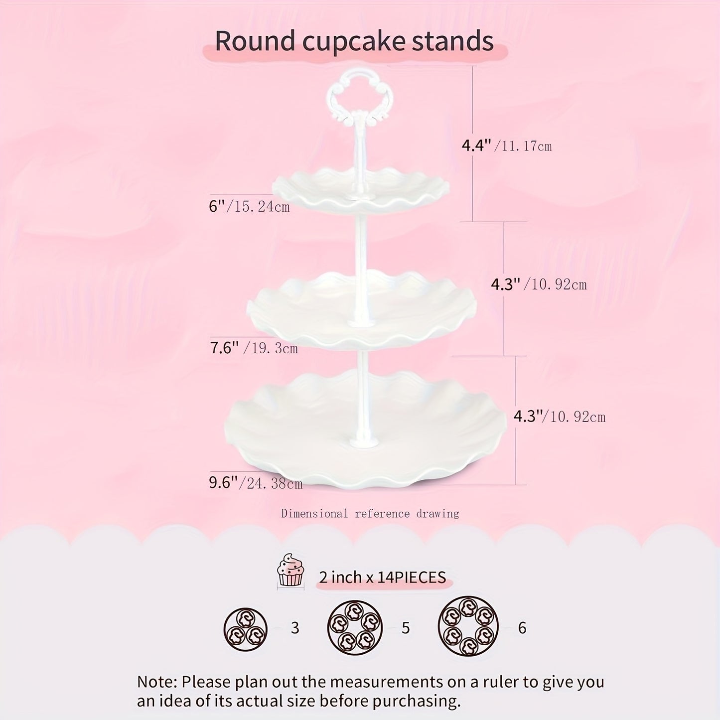 10pcs Cake Stand, Cupcake Stand with 3 Double-layer Cupcake Stands, 3 Three-layer Cupcake Stands, 4 Appetizer Trays, Suitable for Birthdays, Weddings And Other Parties
