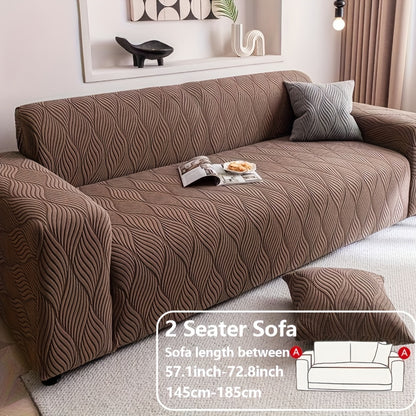 1pc Modern Jacquard Sofa Cover, Elastic Polar Fleece Artistic Style, Slip-Resistant And Durable, All-Season Furniture Protector for Living Room, Office, Bedroom Includes Matching Pillow Covers, Free Same Style Pillowcase: 1pc