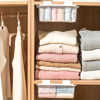 Space-saving 15-layer Underwear and Socks Hanging Storage Box - Durable Waterproof Plastic, Wall-mounted Storage Solution with Transparent Closet Shelf Partitions, Ideal for Home and Business Use, Clothing Storage Box Storage