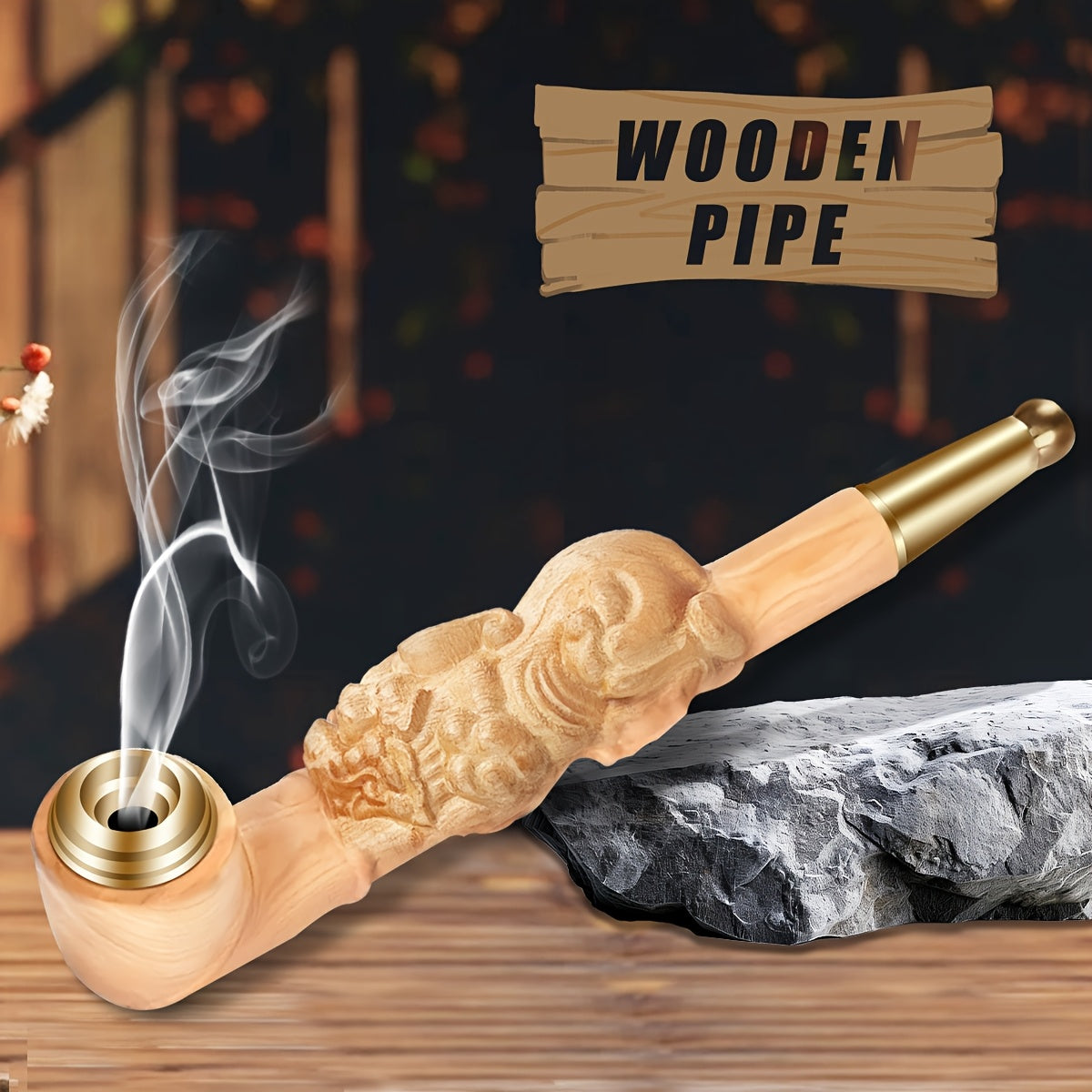 Low Price Last 3 Days！Copper Pot Filter Mouthpiece Smoking Pipe for Tobacco Use - Handcrafted from Wood Dual-purpose Wooden Smoking Tube Detachable and Washable Premium Smoking Tube for A Unique Smoking Experience