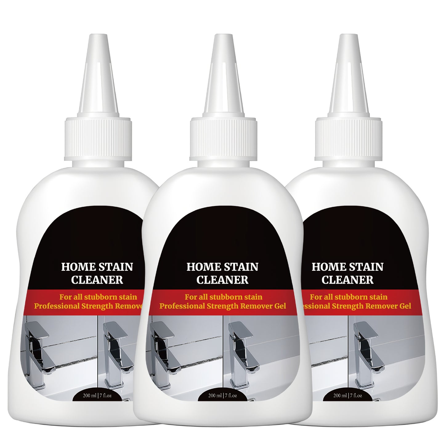 7fl.oz (200ml) Black Stain Cleaner Gel - Heavy-Duty Washing Machine & Refrigerator Grout, Sink, Shower, Bathtub, Oven, Dishwasher Safe - Powerful Gel Formula for Tough Stains, Safe for Delicate Surfaces, No Harsh Fumes, Easy Application