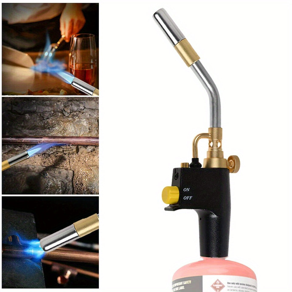 Trigger-Start Head, High Intensity Flame, MAPP/Propane Gas Kit With Instant On/off Trigger For Light Welding, Soldering, Brazing, Heating, Thawing And More