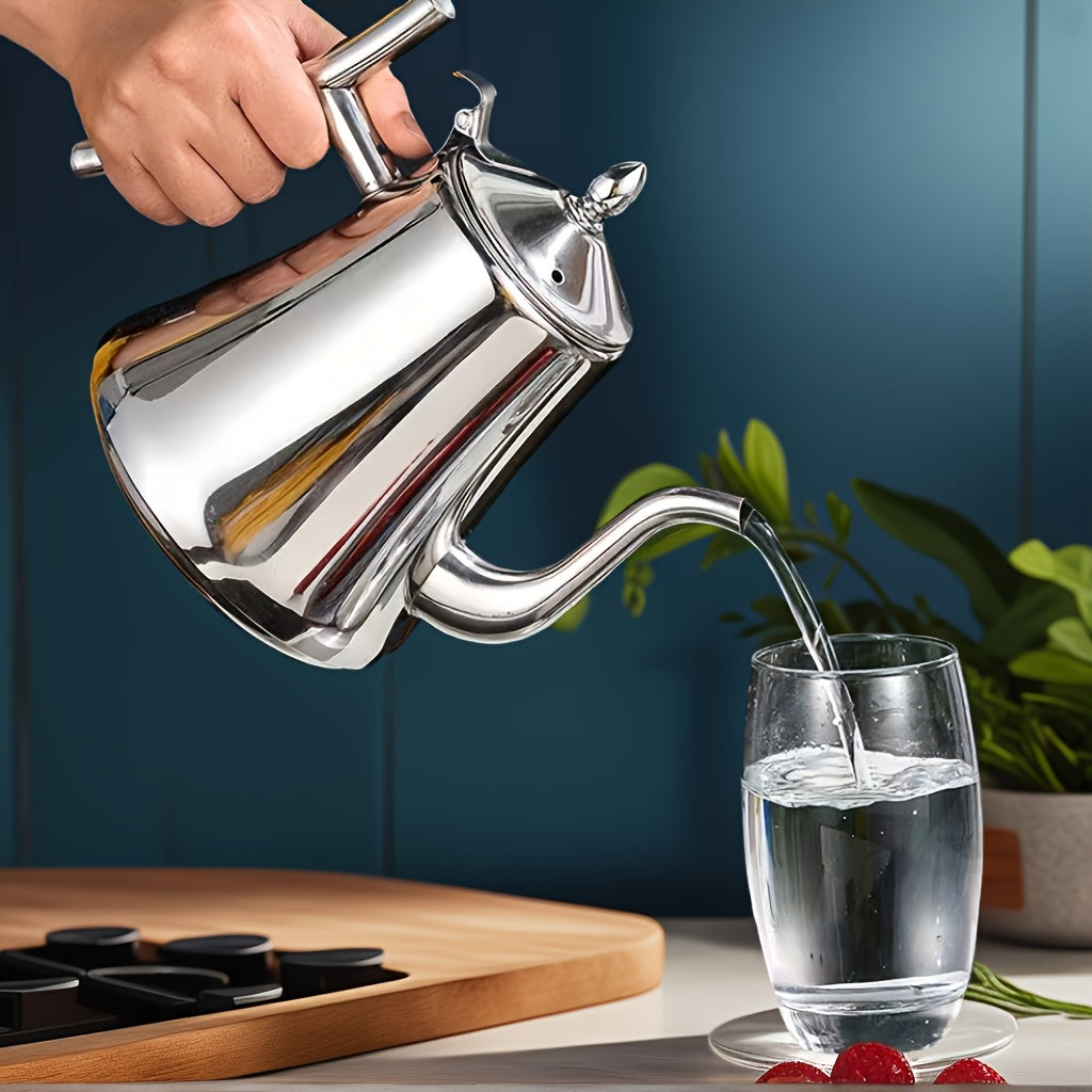 Thickened Stainless Steel Kettle with Filter, Tea Pot, Coffee Pot, Cold Water Pitcher, for Home, Hotel & Restaurant, Induction Cooker Compatible