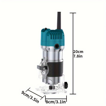 Compact 800W Wood Router - Router for Woodworking with 35000RPM, Edge Guide, And Roller Guide for Precise Trimming And Profiling