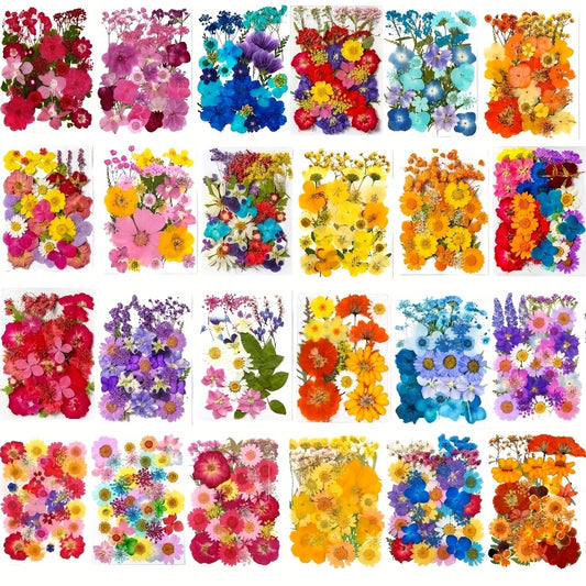Dried Pressed Flowers Kit 500pcs – Natural Real Flower Petals & Leaves for Resin Art, Nail Art, Jewelry Making, Scrapbooking, Phone Case Decor, Candle Making & DIY Floral Crafts