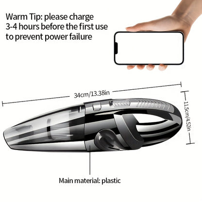 [Christmas Gift] Powerful Suction Portable Wireless Handheld Vacuum Cleaner - Large Capacity, Aluminum Fan Blade Suction Port, USB Rechargeable, Efficient Home And Car Interior Cleaning, Suitable for Car, Home, Office And Other Crevice Cleaning, Christmas