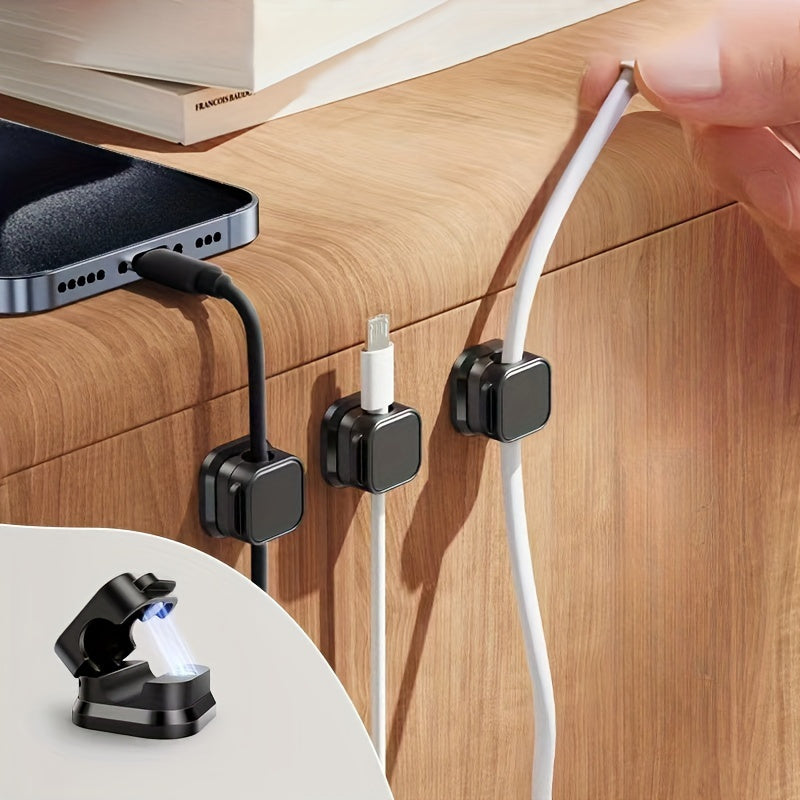 16pcs Cable Organizer Set, Self-Adhesive Magnetic Clips, No Drilling Required, for Home Office Desktops And Walls, Adjustable And Versatile Cable Management