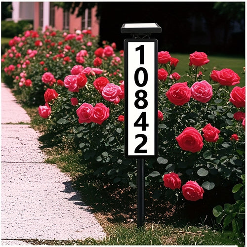 Solar House Number Light LED – DIY Address Sign with 38 LEDs, Switchable Warm & Cool White, IP44 Weatherproof, 270° Solar Panel, Auto On/Off for Home, Yard, Farm & Garden