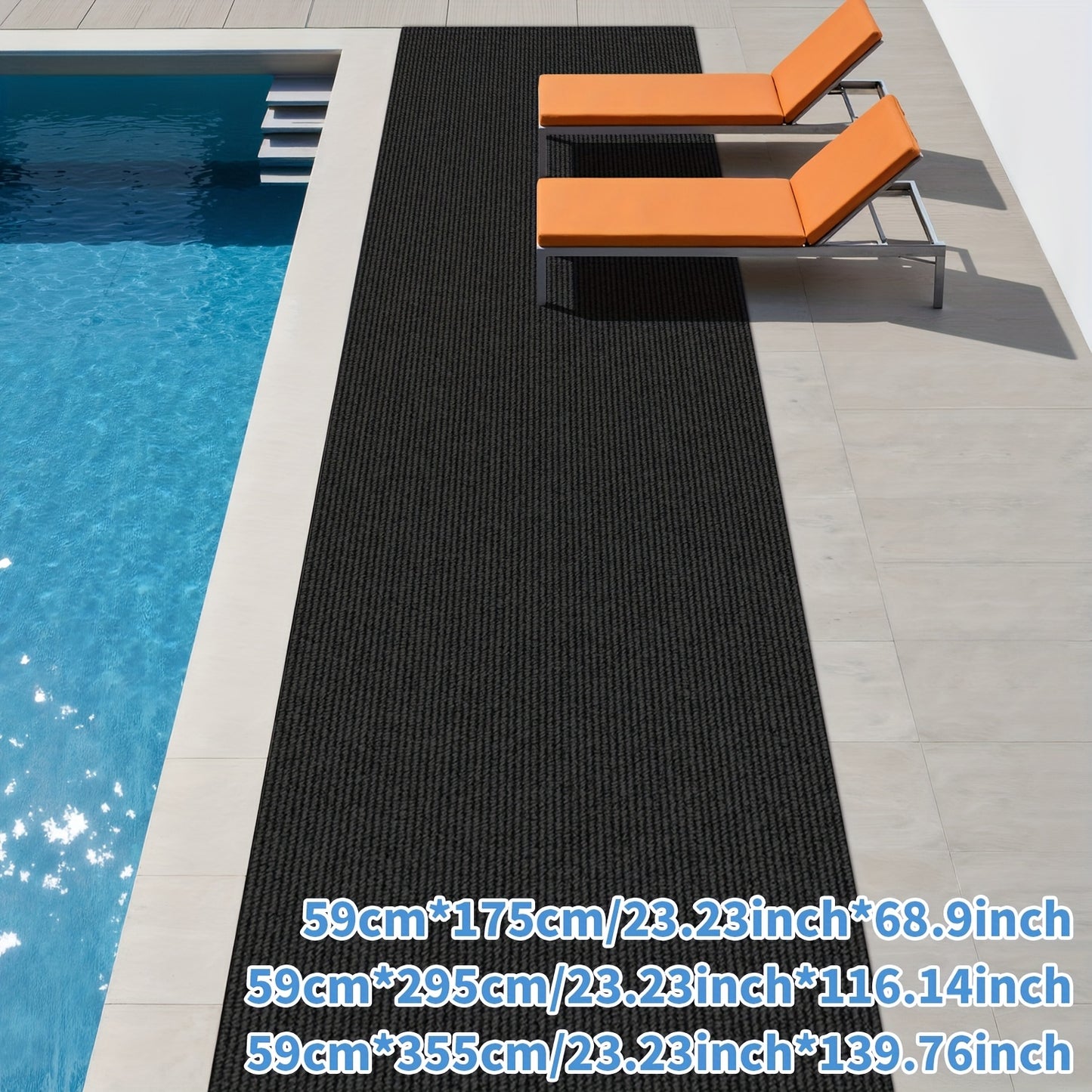A Single Roll of Long Runner Rugs That Are Thick And Non-Slip, Measuring 23.23inch in Width And 4Mm in Thickness, Suitable for Various Spaces Such As Kitchen Floors, Bathrooms, Stairs, Pools