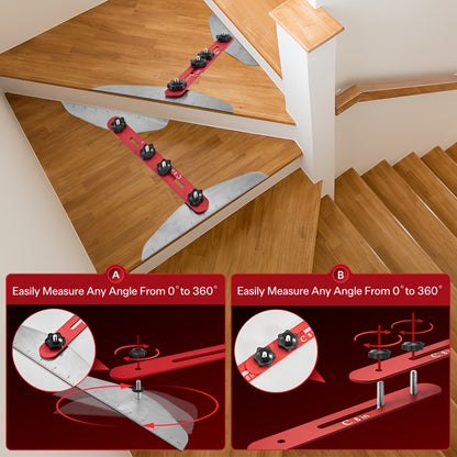 Sank Stair Tread Gauge, Stair Tread Template Tool Jig, Stair Tread And Shelf Gauge, The Ideal Stair Jig And Measuring Tool for Cutting Perfect Stairs, Suitable for A Wide Range Of Layout Projects, Perfect Gifts for Thanksgiving And Christmas
