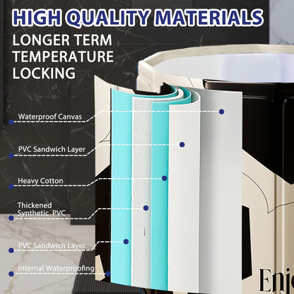 Adult Hot Tub, & Cold Soaking Tub, Foldable Full Body Bath Barrel For Home, Multi-use Storage Bucket With Non-slip Base, Durable Odorless Space-saving, Portable For Travel & Small Spaces, Ideal Holiday Gift, Essential Bathroom Accessory