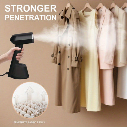 Compact Handheld Garment Steamer for Clothing. Heats Up in 30 Seconds, Features a 9.13oz Large Water Reservoir, Ergonomic Grip, And Removable Base Suitable for Shirts, Blouses, And Dresses. Ideal for Home And Travel Use