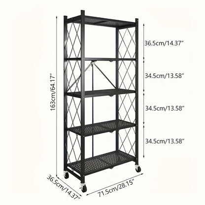 3/4/5 Layers, No Need to Install with Pulleys, Movable Portable Floor Sundries Storage Rack, Flat Outdoor Storage Bins/Cabinets, Same Deck Box, Large Capacity Storage Solution, Camping Balcony, Courtyard Universal, Commercial Wheeled Shelves
