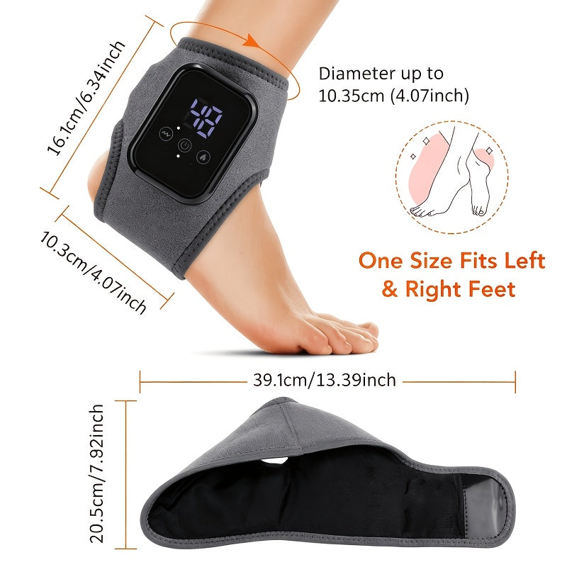 Electric Foot Heating Massage Device, Heated Ankle Wrap with 3 Heat Levels & 3 Vibration Modes, Touch Screen Timer, Fits Left & Right Feet – Relieves Ankle Pain, Arthritis, Plantar Fasciitis, Muscle Fatigue
