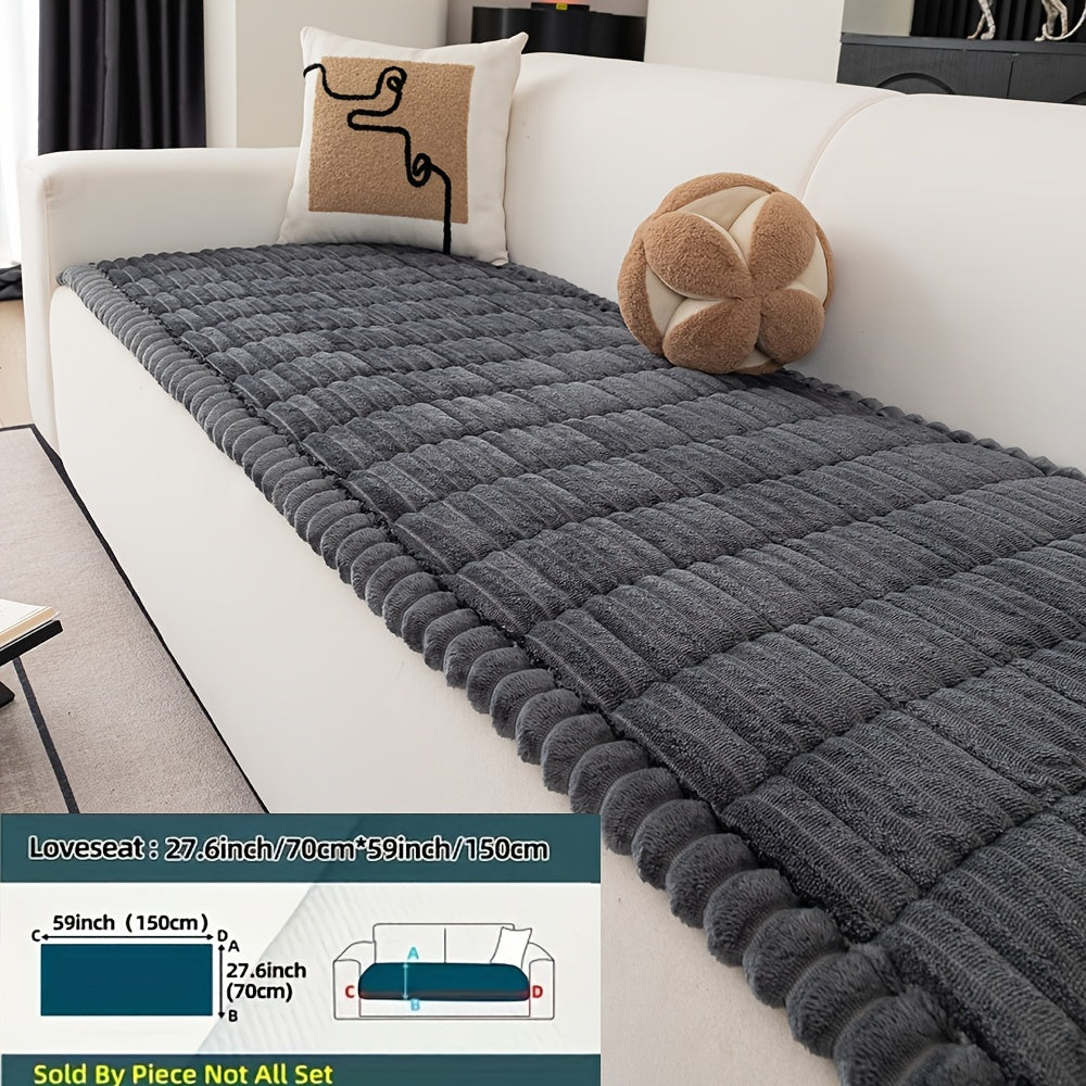 1pc Plush And Comfortable New Sofa Cushion, Washable, Easy to Install And Disassemble, Suitable for Home Protection Decorations Of Various Sofas | Wavy Edge Design | Soft And Sticky Velvet Texture