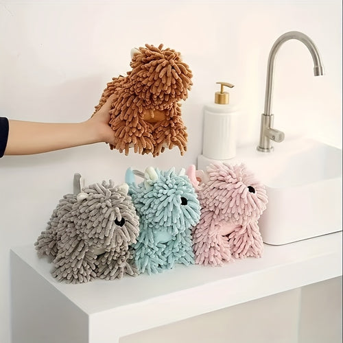 1pc Puppy Shaped Hand Towel, Kitchen Hand Towel, Bathroom Hand Towel That Can Be Hung on The Wall, Cute Little Dog Hand Towel, Soft Towel, Absorbent Cloth, Hanging Cloth, Kitchen Supplies, Bathroom Supplies, Cartoon Little Dog Figurine