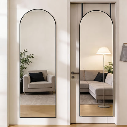 47x14 Full Length Mirror Over The Door/Wall Mounted - Vertical Hanging Mirror with Lightweight Aluminum Alloy Frame, Full Body Dressing Mirror Suitable for Bedroom, Living Room, Entryway - Install, Space-Saving Vertical Mirror