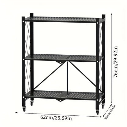 3/4/5-Tier Office Storage Rack, with Wheeled Multi-Layer Storage Shelves, Mobile Floor-Standing Multifunctional Miscellaneous Storage Rack, Foldable File Rack, Storage Supplies, Standing Shelf, Standing Shelf