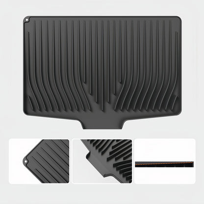 High Quality Kitchen Utensil Drying Pad And Drain Pad, Utensil Insulation Pad, Dishwashing Dish Drain Pad, Slope Design Drainage, Bathroom Cosmetics Drying Pad, High-grade Silicone Material, Easy Storage For Kitchen Essentials, Large Size 34.5*19in
