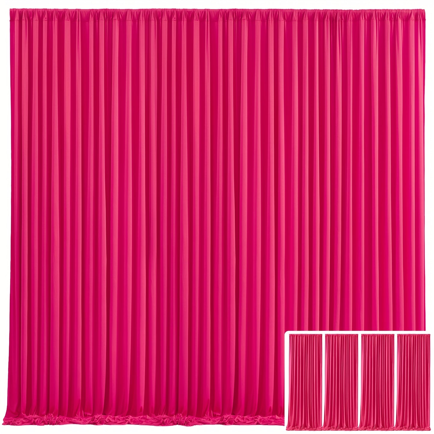 4 Pack 5x10 Feet Elegant Heavyweight Nonwoven Blackout Backdrop Curtain - Durable & Wrinkle-Resistant, Smooth Hanging - For Wedding, Birthday, Baby Shower Party Decor Photography Background