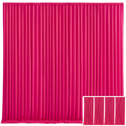 4 Pack 5x10 Feet Elegant Heavyweight Nonwoven Blackout Backdrop Curtain - Durable & Wrinkle-Resistant, Smooth Hanging - For Wedding, Birthday, Baby Shower Party Decor Photography Background