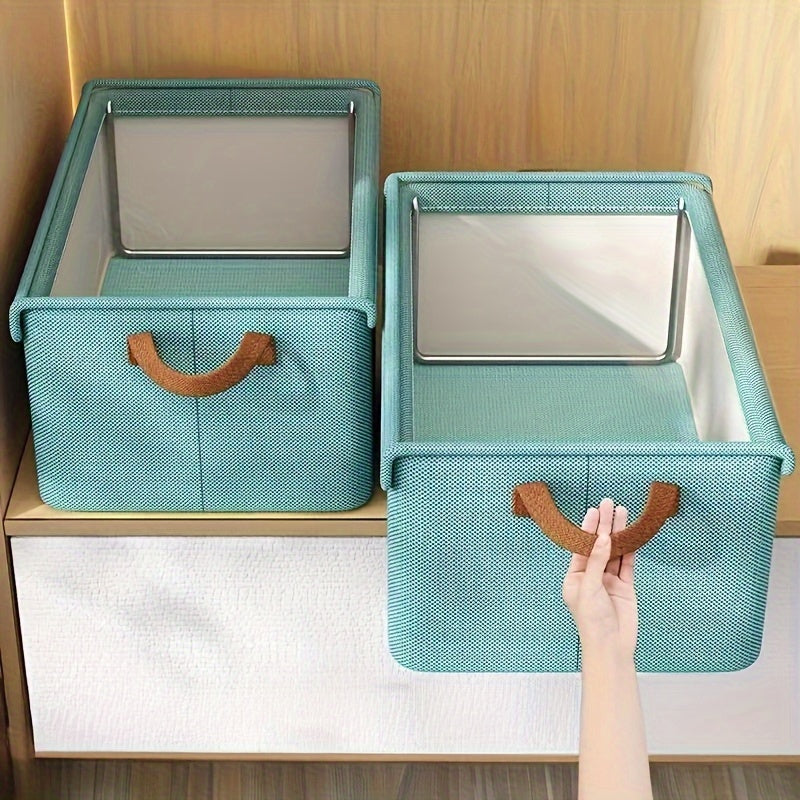Foldable Storage Boxes with Clear Lids & Handles Large Collapsible Organizer Bins for Clothes, Blankets & Bedding – Bedroom, Wardrobe & Under Bed Storage, 4 or 6 Pack