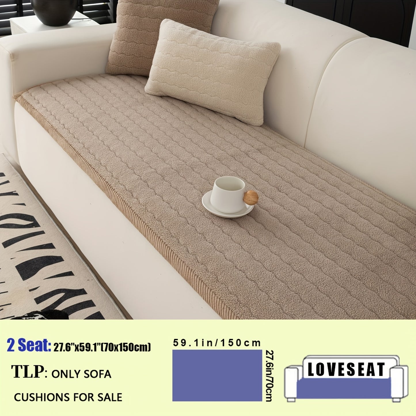 Bohemian Style Thickened Plush Sofa Cover - Machine Washable, Pet Friendly, Non-slip Sofa Cover, Suitable for Living Room, Bedroom, Office Decoration, Comfortable Sofa