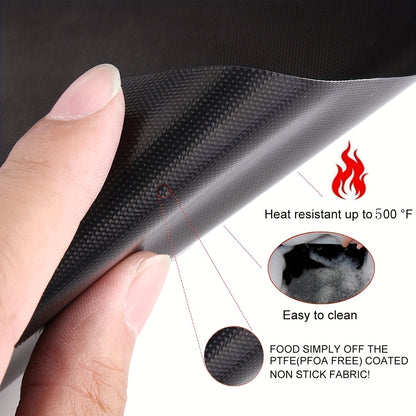 2pcs, Oven Bottom Liner, Extra-Large Heavy-Duty Non-Stick Oven Mat, Reusable Oven Protector Mat, Suitable for Electric & Gas Grills, Outdoor Universal, Kitchen Accessories, Grill Mat, Extralarge Mat, Universal Fit, Nontoxic Material, Nonstick Mat,