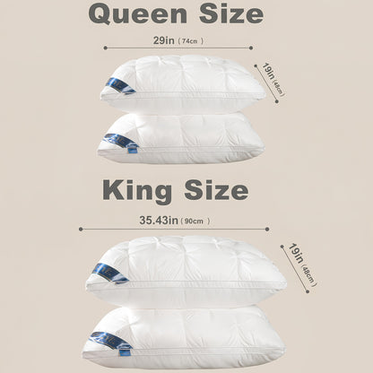 Pillows 2 Pack Queen King Size – Luxury Hotel Quality Deep Sleep Neck Support Pillow High Fluffiness Soft Breathable Fabric All Season Bed Pillow Set