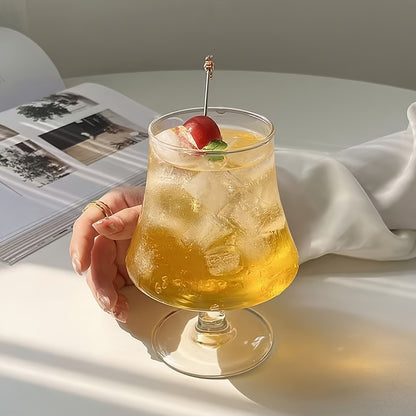 Roostertail Glasses Set Of 4, 16oz Short Stem Wine Glass for Spirits, Vodka, Scotch, Brandy, Roostertails for Easter Sunday