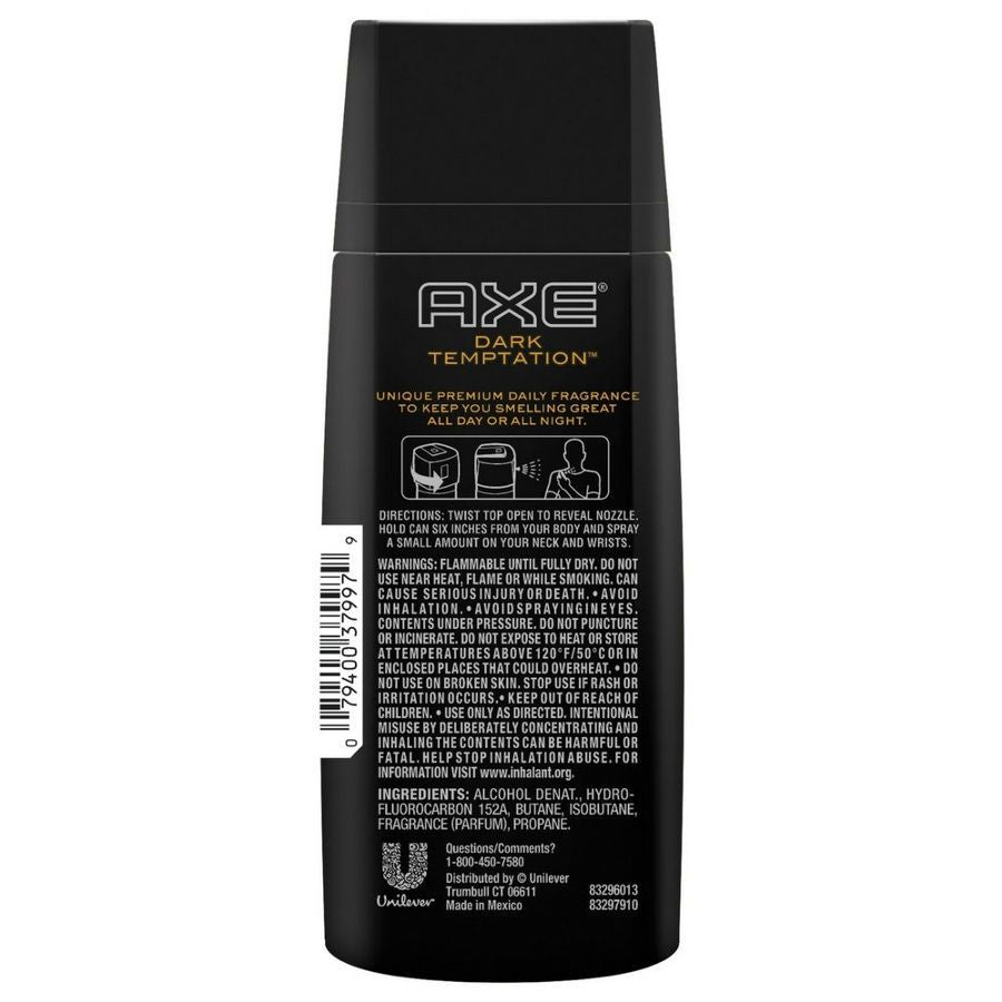 3 Pack Axe Dark Temptation Spray 5 oz / 150 ml ea
