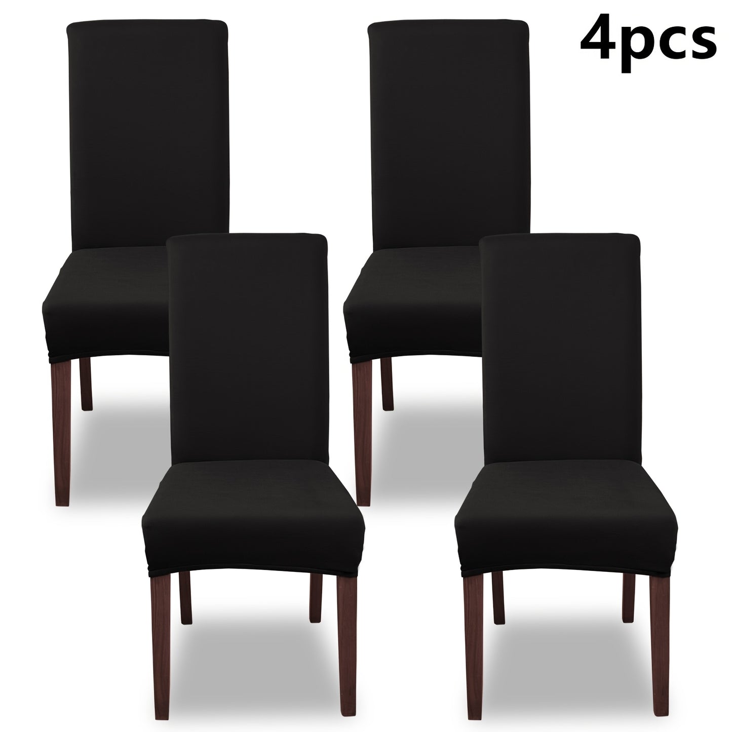 4pcs/6pcs Sliky Fiber Fabric Elastic Home Kitchen Chair Covers, 4/6pcs Set Milk Elastic Home Kitchen Dining Chair Slipcover, Chair Cover, Furniture Protector for Wedding Office Living Room Hotel, Home Decoration, Wedding Season