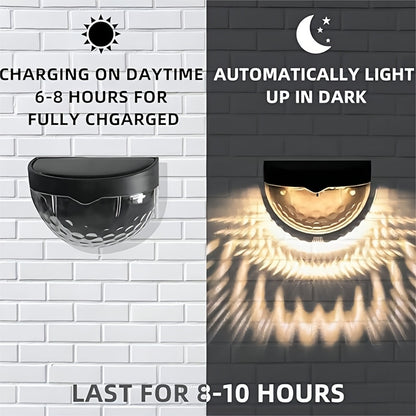 6pcs Solar Fence Lights Solar Deck Lights Solar Wall Lights, IPX4, Rechargeable Solar Cells, Suitable for Front Porch, Security Lights Wall Mounting, Patio, Fence Garage, Decoration, Wall Light Bars, Searchlight.