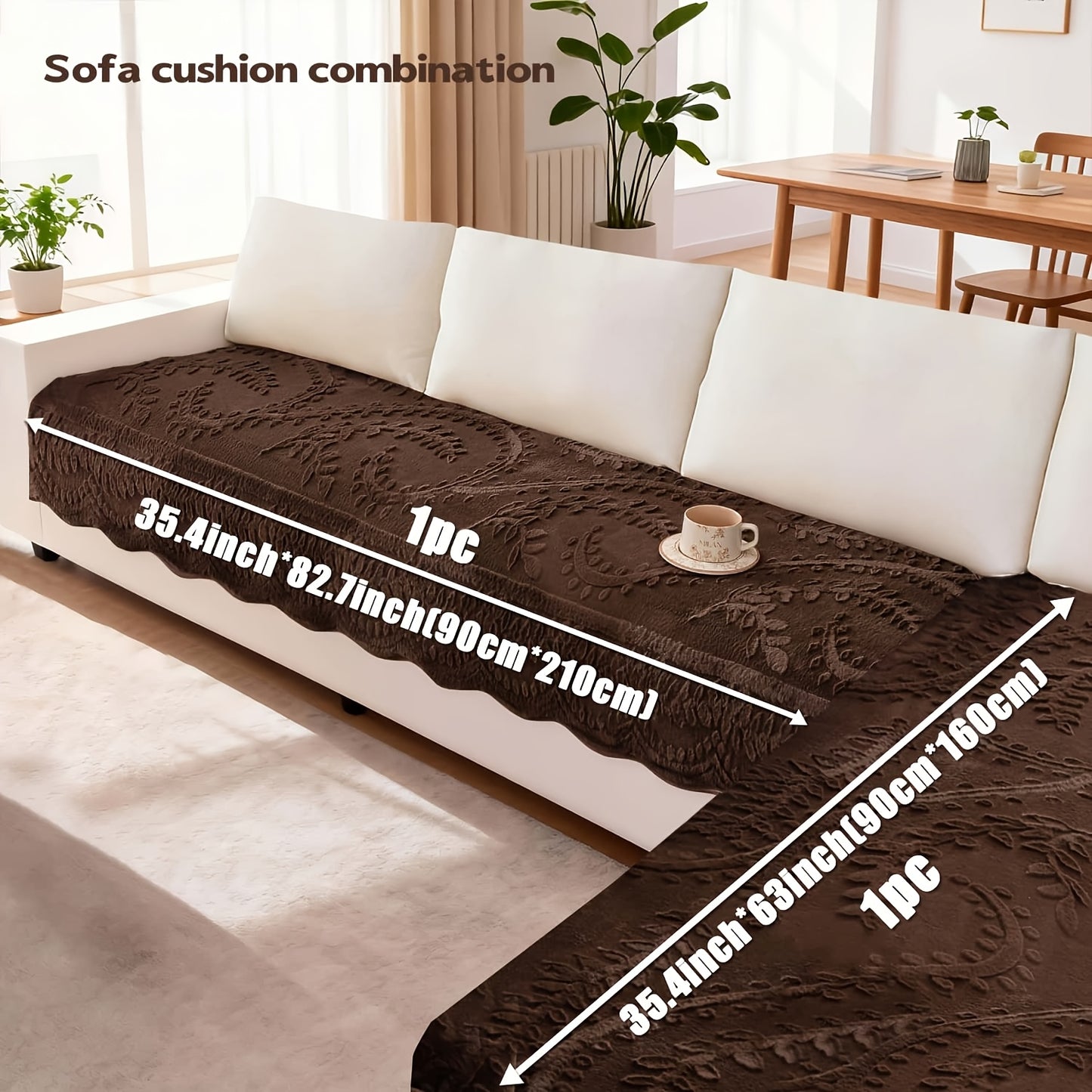 Thickened Quilted Machine Washable Sofa Cushion, Faux Rabbit Fur Comfort Warm Non-slip Plush Sofa Cover, Breathable And Comfortable Pet-friendly For Bedroom, Office, Living Room, Easter Home Decoration