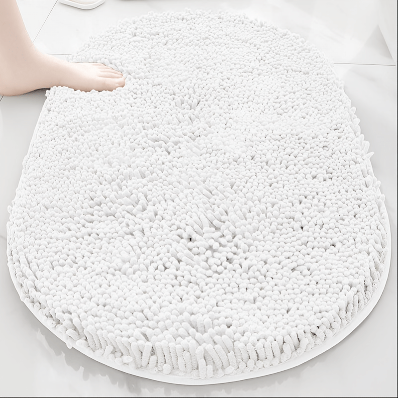 1pc, Chenier Bathroom Non-slip Mat - Super Absorbent Soft Carpet Non-slip Design Suitable For Bathroom Kitchen Indoor And Outdoor, Anti-slip Dog Mat/pet Mat, Comfortable And Durable Easy To Clean Oval Floor Mat