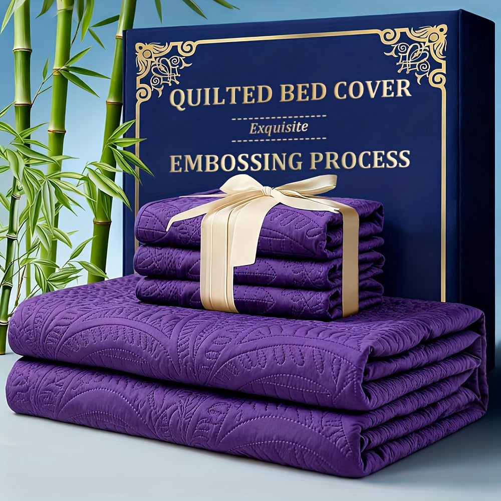 2/3pcs Quilt Set Bedspreads( Include 1 Quilt 1 Or 2 Pillowcases) Lightweight Microfiber Bedspread - Modern Style Coin Pattern Coverlet Soft And Skin-friendly Quilt Anti-allergy And Machine Washable Suitable For School Dormitories