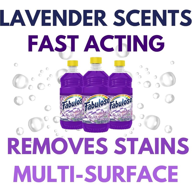 Fabuloso All Purpose Cleaner Lavender, Fabuloso Floor Cleaner, Multi-Purpose Cleaner (Pack of 3)