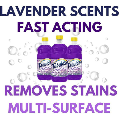 Fabuloso All Purpose Cleaner Lavender, Fabuloso Floor Cleaner, Multi-Purpose Cleaner (Pack of 3)