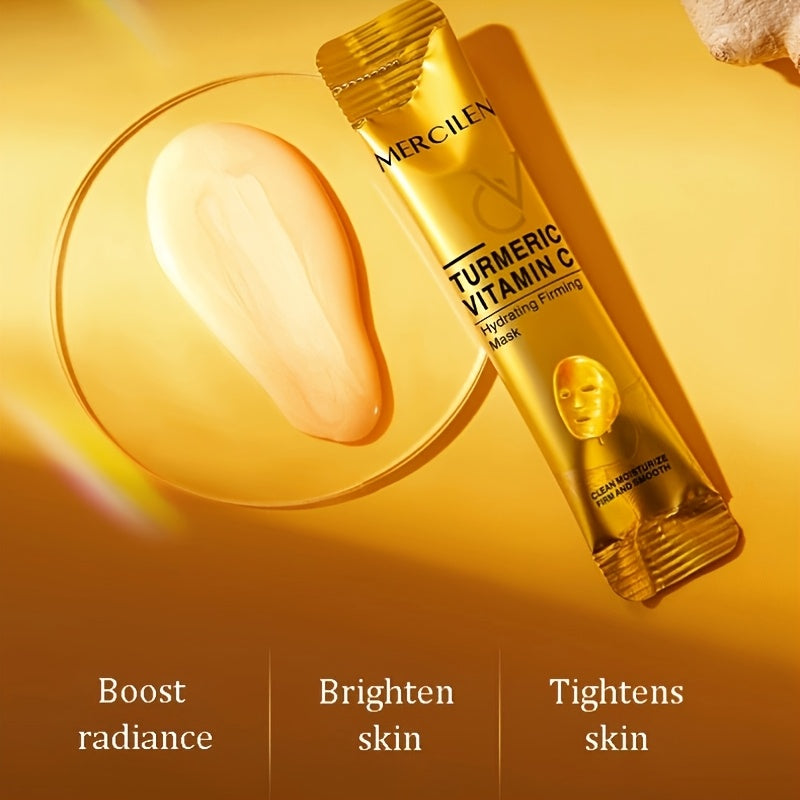 20pcs Of Turmeric Tear Off Facial Mask Can Deeply Moisturize The Skin, Make The Skin Look More Radiant, Delicate And Not Sticky, Suitable For Daily Skin Care, Available To All, Essence Facial Mask, Facial Care, Travel Size, The Best Holiday Gift