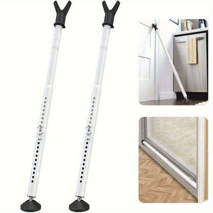 Door Security Bar Adjustable 28-45 Inch – Heavy Duty Door Barricade Bar with Anti-Slip Base, Fits Standard & Sliding Doors, Windows, Apartments, Hotels – Home Security Door Stopper Jammer 1 or 2 Pack