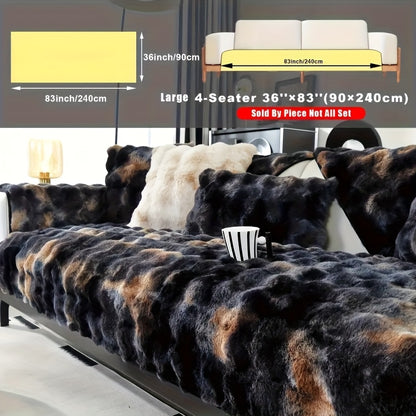 Faux Sofa Cover, Modern Gradual Change Lamb, Thick Fluff, Pet Friendly, Polyester Fiber, Machine Washable, No Printing, Dye Printing, 450-500g Fabric, Suitable for Single, Double, Triple and Combination Sofas